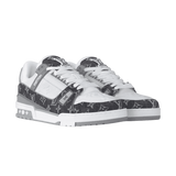 LV Trainers Monogram Denim and Monogram Calf Leather Dark Grey