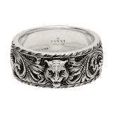 GUCCI Silver Feline Head Ring