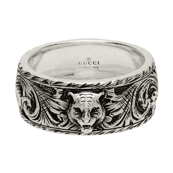 GUCCI Silver Feline Head Ring