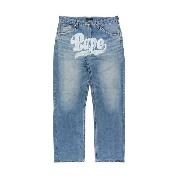 A BATHING APE "BAPE" SPELLOUT LOGO JEANS
