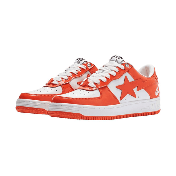 A Bathing Ape Bape Sta Patent Leather Orange White