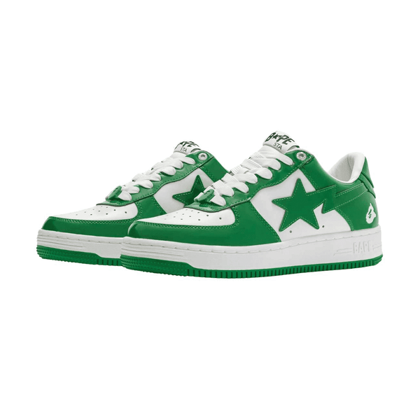 A Bathing Ape Bape Sta Patent Leather Green White