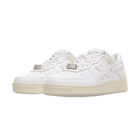 A Bathing Ape Bape Sta Low Suede Heel White