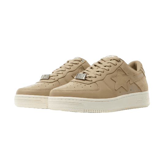 Bapesta Khaki Leather Low