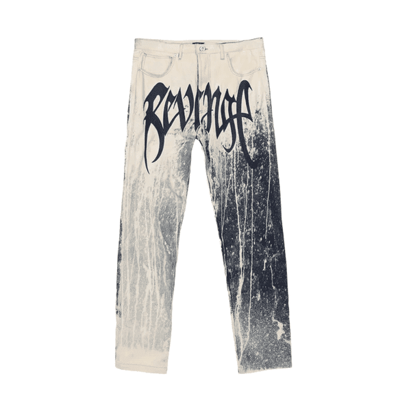 Revenge Hand-Bleached Denim Embroidered Jeans