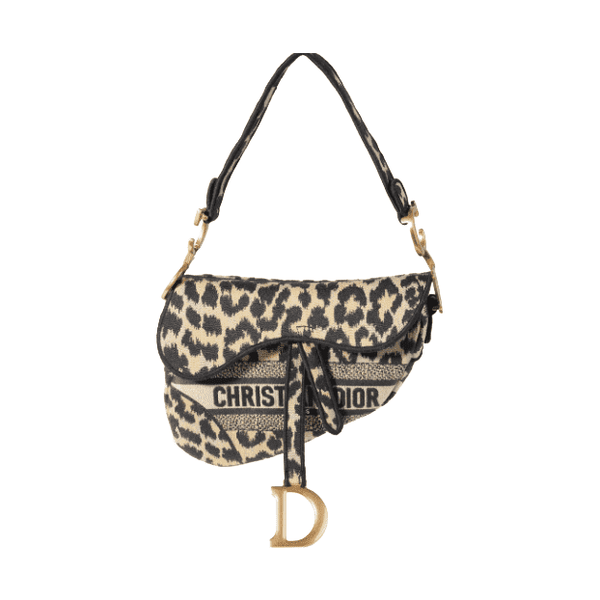 Dior Beige Multicolor Mizza Embroidery Saddle Bag