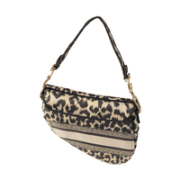 Dior Beige Multicolor Mizza Embroidery Saddle Bag