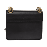 Fendi Black Leather Kan IK Shoulder Bag