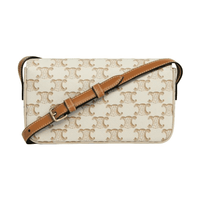 Celine Triomphe Shoulder Bag In Triomphe Canvas/Calfskin