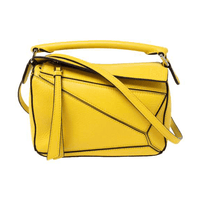 Loewe Yellow Leather Mini Puzzle Top Handle Bag
