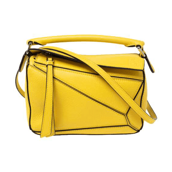 Loewe Yellow Leather Mini Puzzle Top Handle Bag