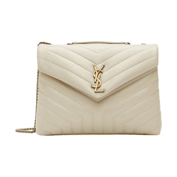 SAINT LAURENT Off-White Medium Loulou Shoulder Bag