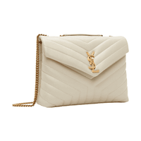 SAINT LAURENT Off-White Medium Loulou Shoulder Bag