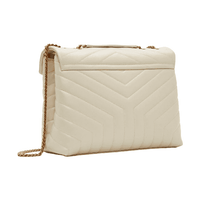 SAINT LAURENT Off-White Medium Loulou Shoulder Bag