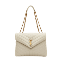 SAINT LAURENT Off-White Medium Loulou Shoulder Bag