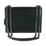Saint Laurent Forest Green Crocodile Embossed Leather Medium Sunset